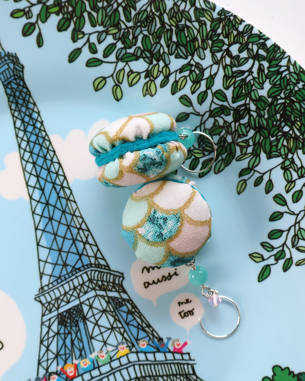 Berry Blue Macaron Earrings