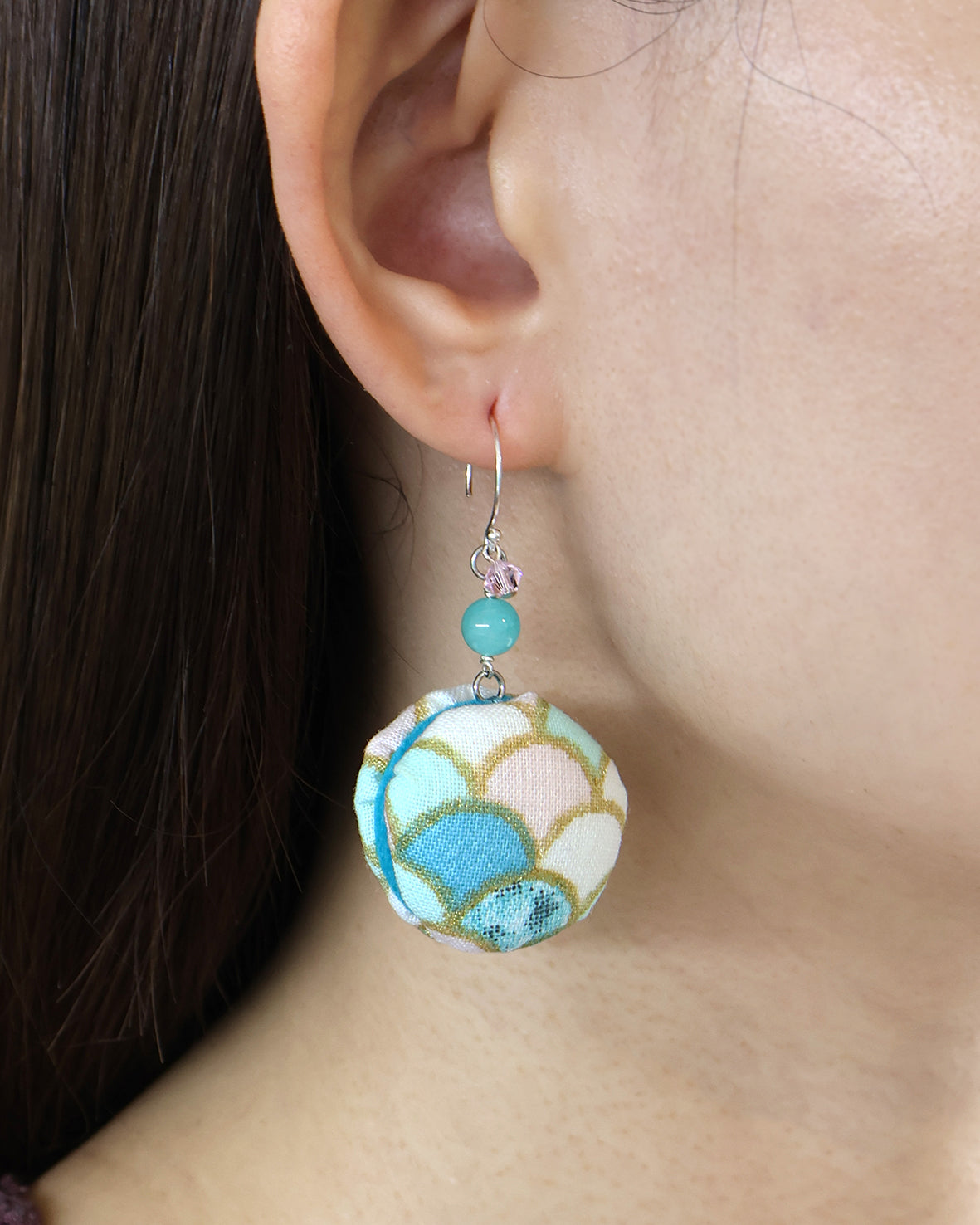 Berry Blue Macaron Earrings