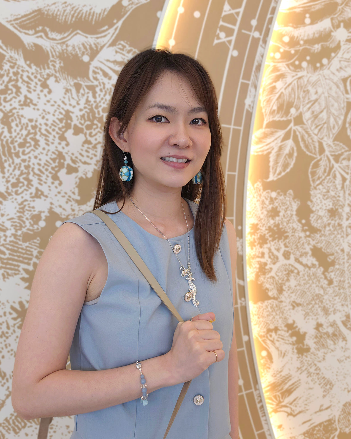 Berry Blue Macaron Earrings