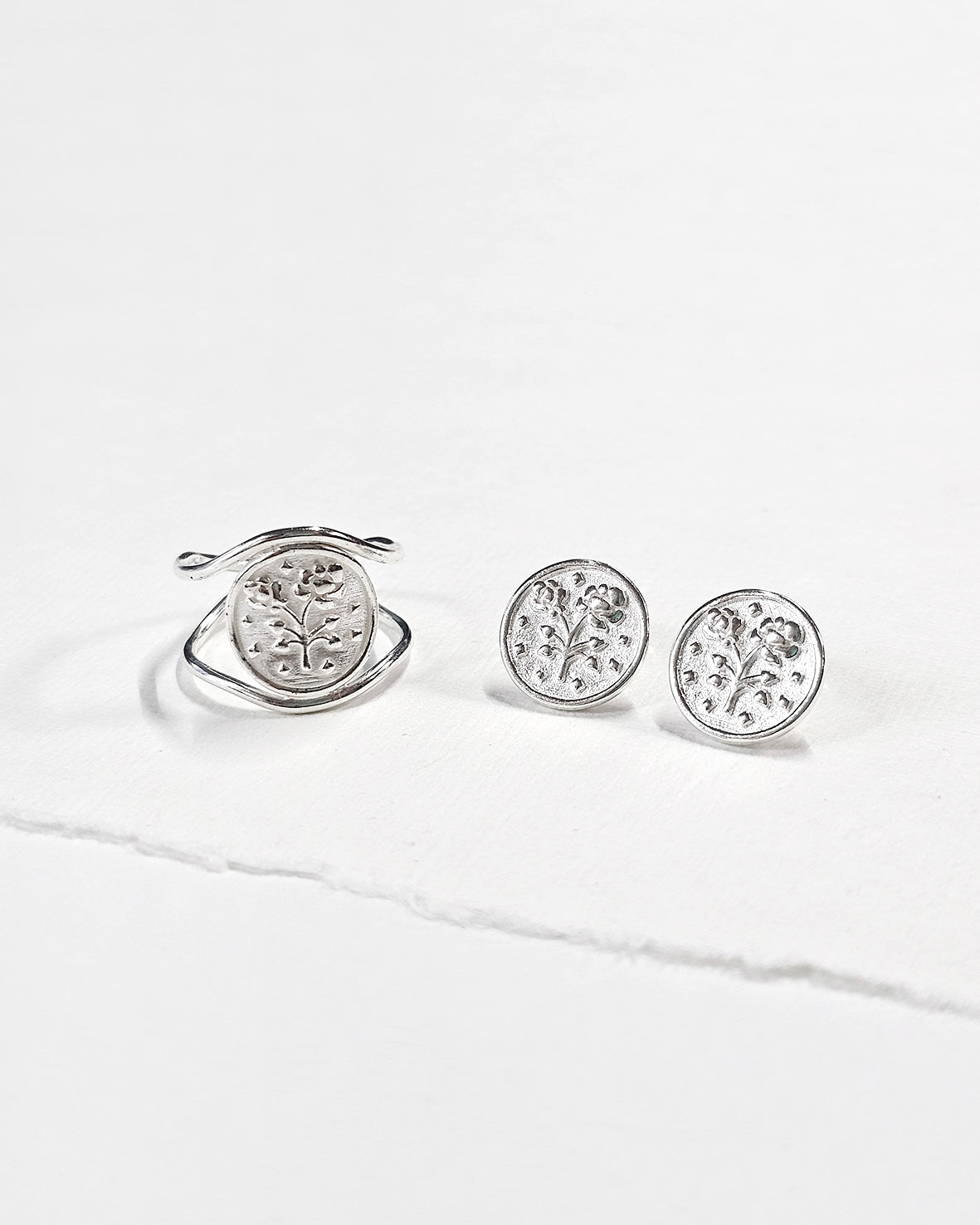 Fleur Coin Stud Earrings