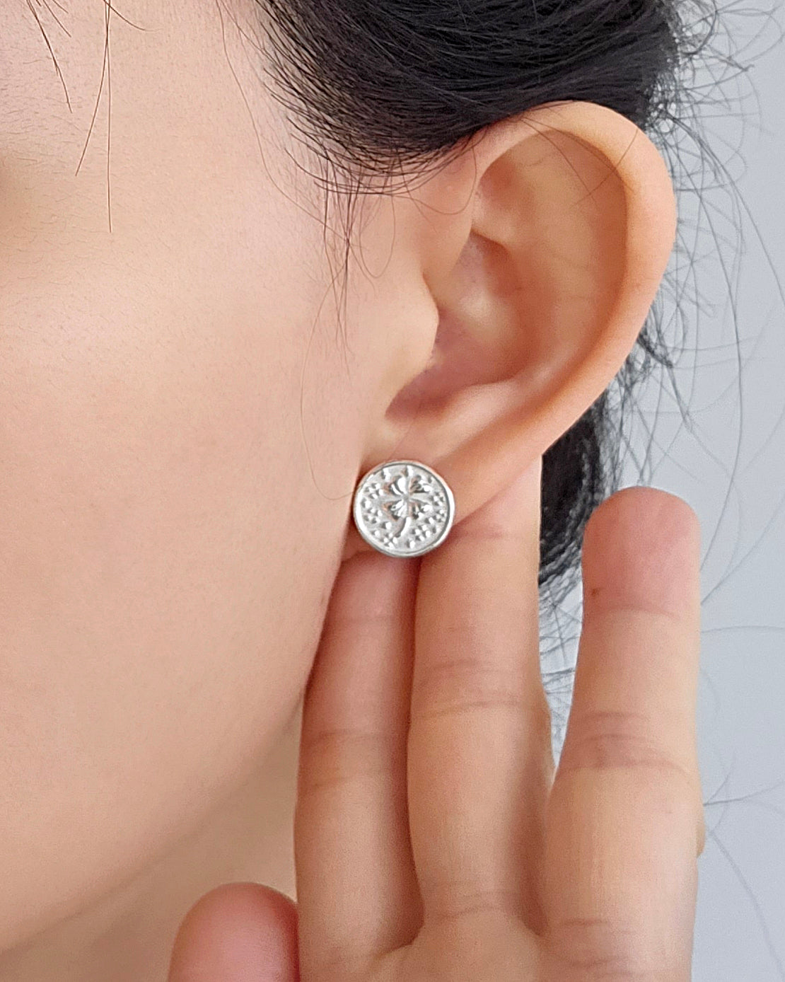 Lucky Coin Stud Earrings