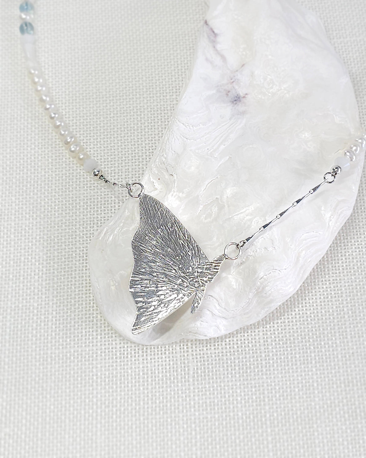Wing of Green Angelite Necklace