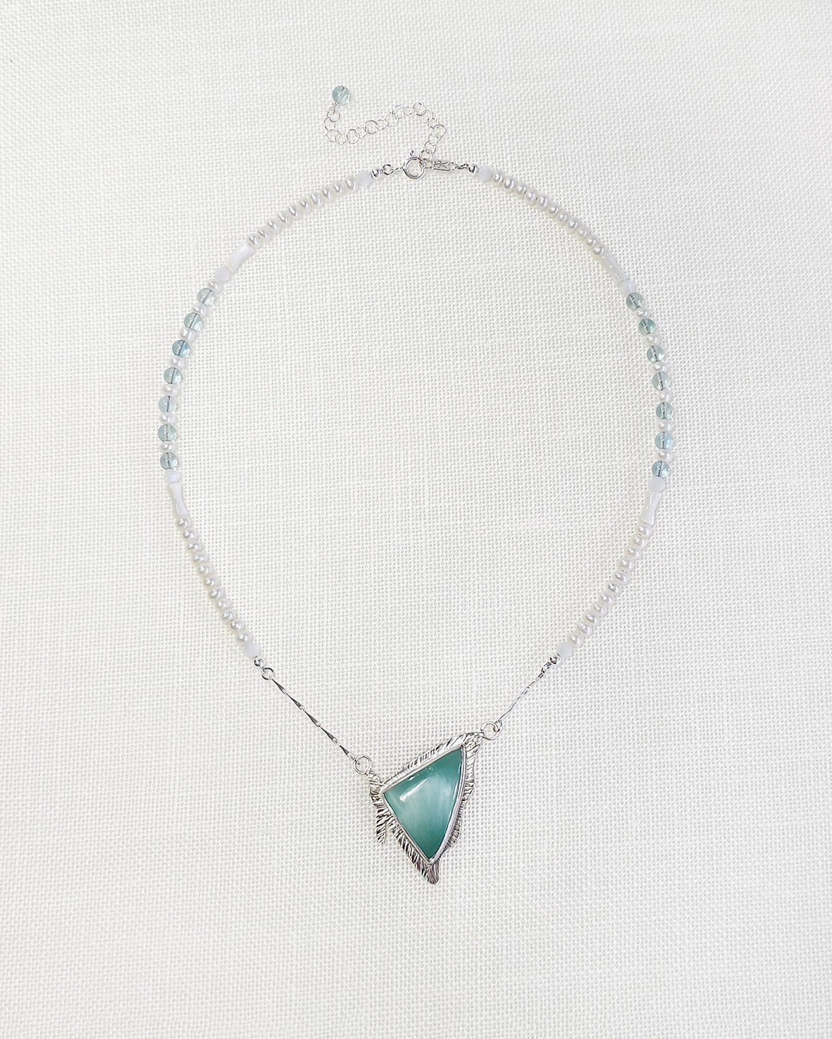Wing of Green Angelite Necklace