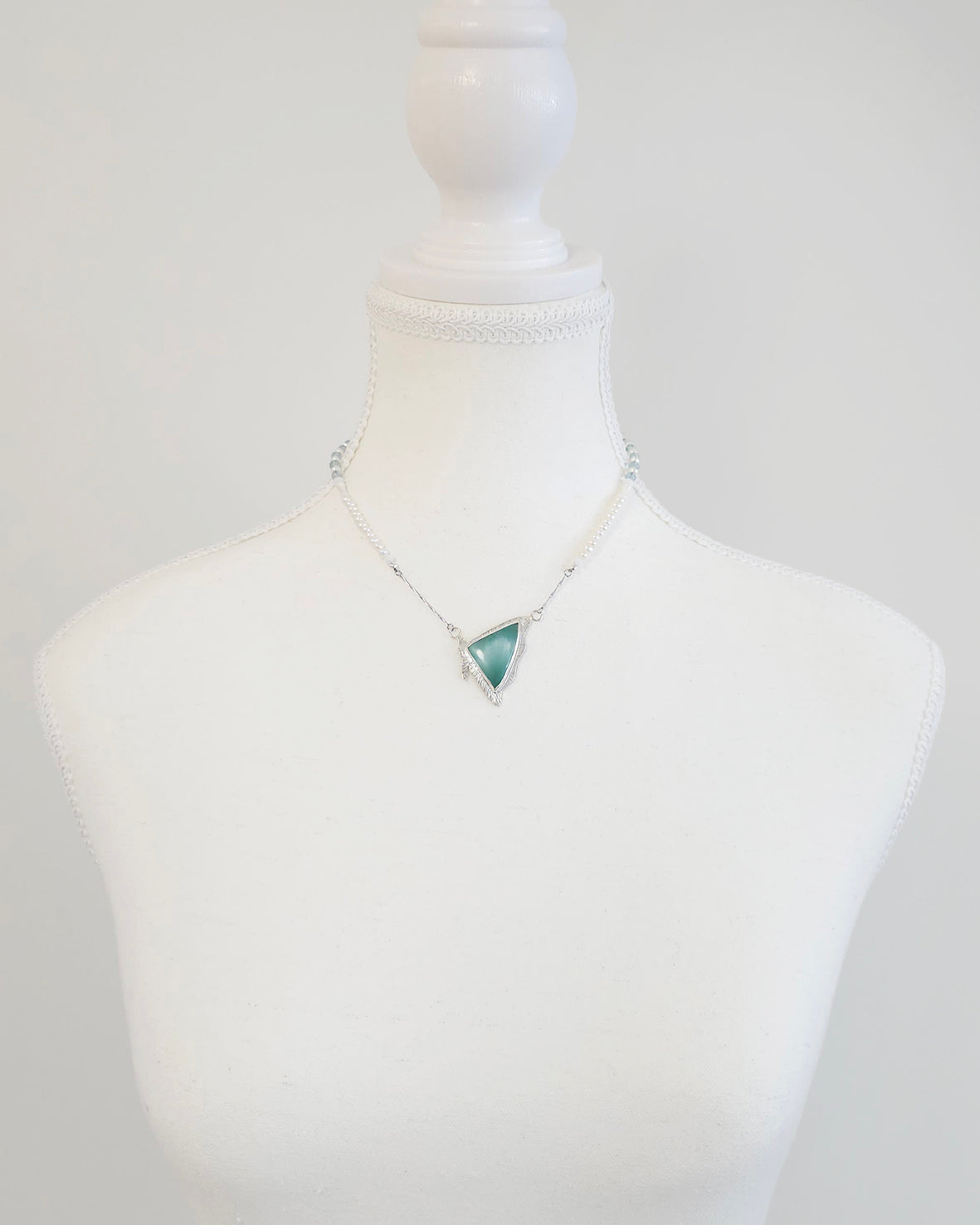 Wing of Green Angelite Necklace